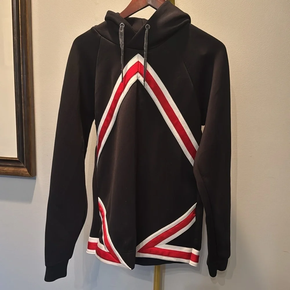 Nike Jordan flight tech Black Hoodie with Red and White Chevron Design EUC M